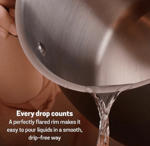 Meyer Accent Series Stainless Steel Dutch Oven| Biryani Pot| Cooking and Serving Casserole Pan with Ergonomic Grip Silicone Handles | Gas and Induction Compatible, 5 Liters - Image 4